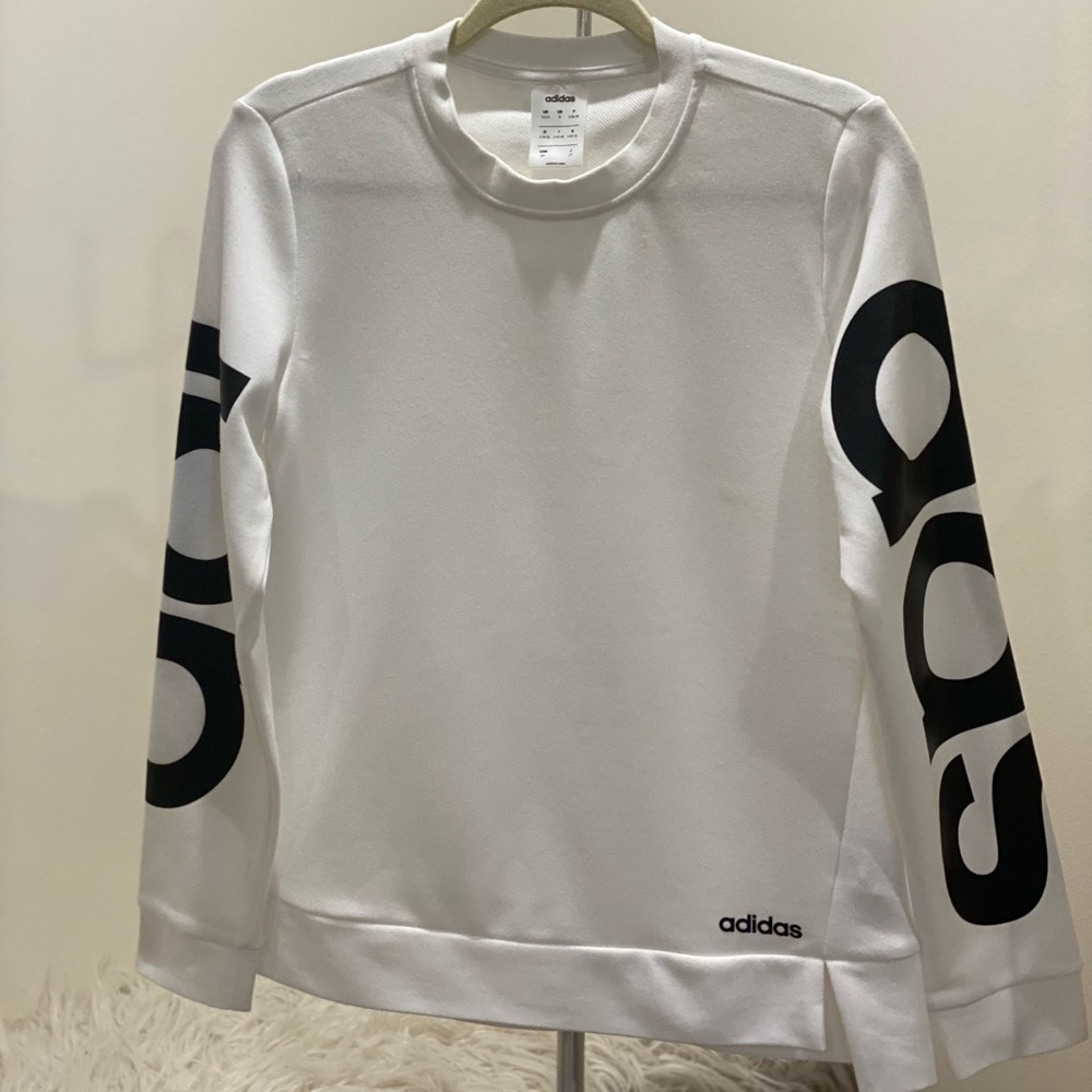 Adidas White Sweatshirt with Black Logo